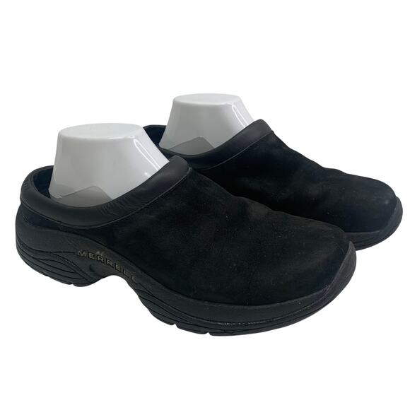 Merrell Primo Mens Sz 8 Black Suede Leather Slip On Shoes Half Sneaker Slides - Picture 1 of 7